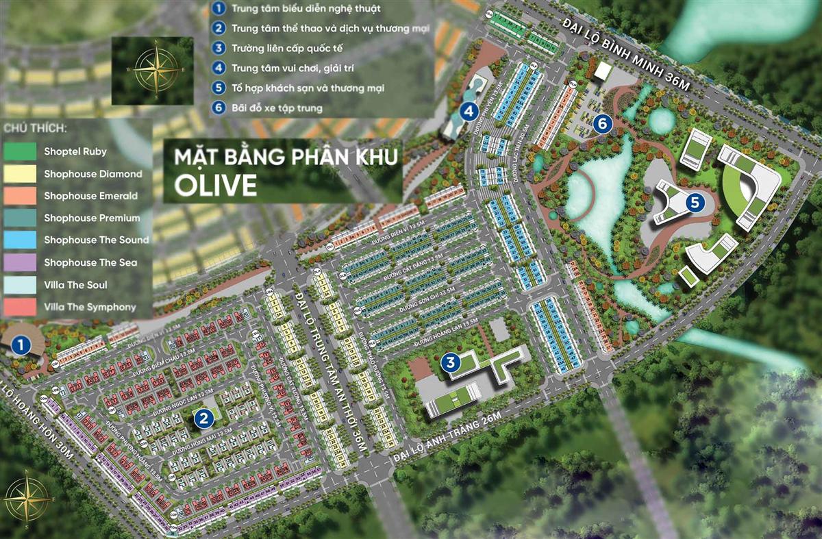 Mặt bằng tổng thể phân khu Olive Meyhomes Capital Phú Quốc